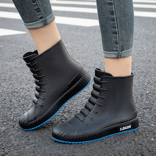 【Dropshipping】Waterproof Shoes for Women and Men, Rain Boots with Middle Shaft, Student Couple, Fleece Lined, Warm and Slip-Resistant, Plastic