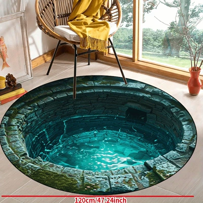 Wear-Resistant Mat, Available for Cross-Border Shipping | Avtomobil döşəmə paspasları - style-07-60cm-round-crystal-velvet