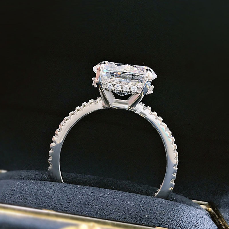 Bague de fiançailles femme avec zirconium ovale alliance argent_voghion.com