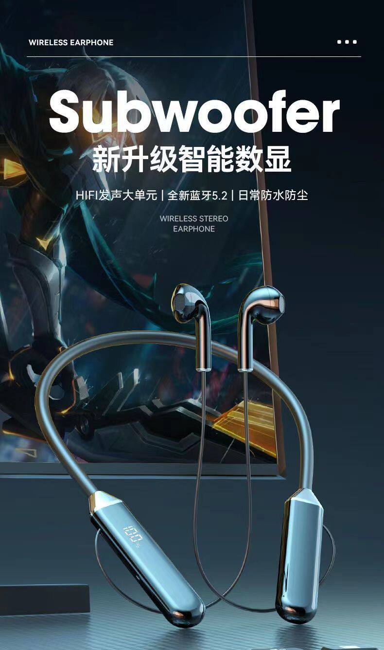 New 2025 Bluetooth Headphones, Wireless Neckband Style, Comfortable for Long-Wear, Suitable for Men and Women, Special for Sports and Running, High Battery Capacity