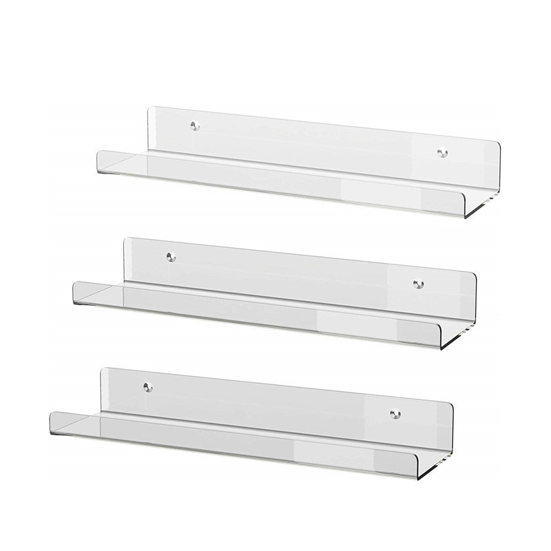 家居办公室资料折页收纳架 亚克力墙上置物架 浮动墙壁书籍收纳架