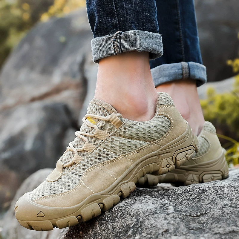 Трансграничная внешняя торговля, мужские уличные походные туфли большого размера в стиле ретро, дышащие тактические ботинки с сеткой для пустыни на толстой подошве