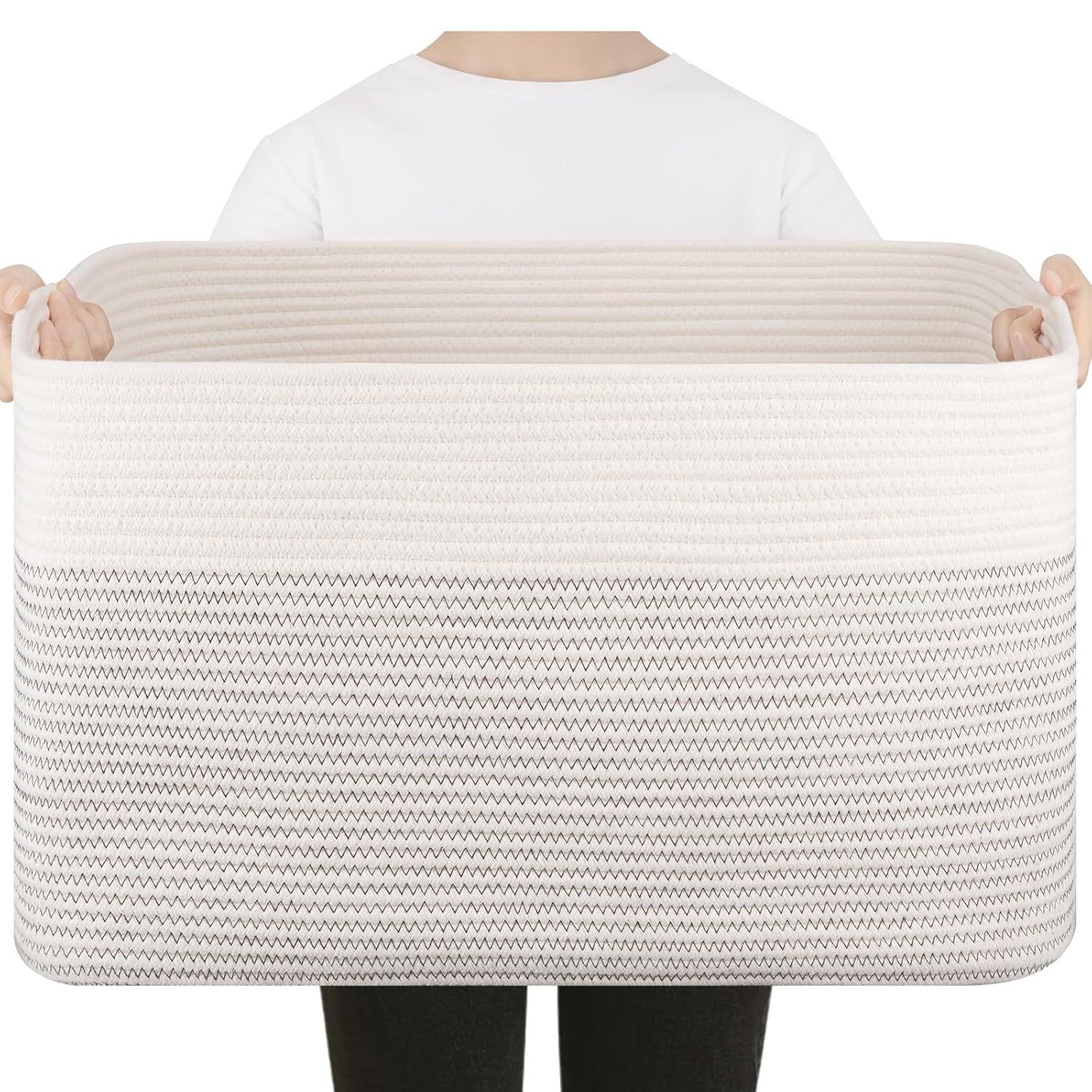 Fábrica directa gran tela de algodón trenzada canasta de ropa sucia canasta de almacenamiento de juguetes armario de dormitorio canasta de almacenamiento plegable