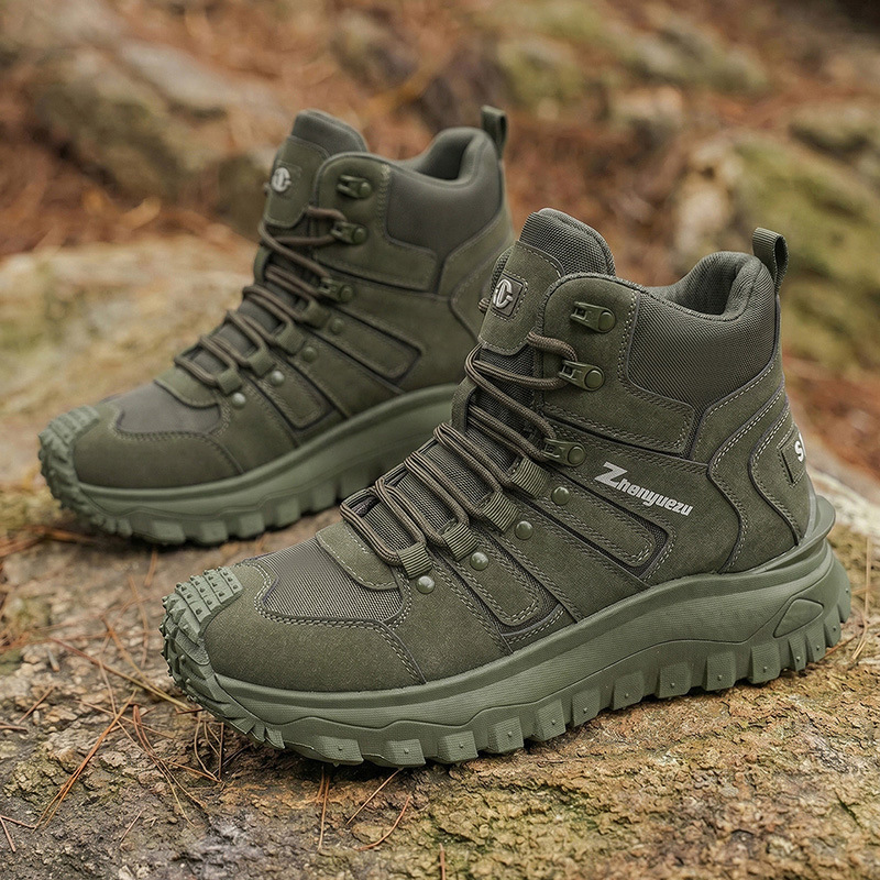Outdoor Functional Men's Hiking and Trekking Wear-Resistant Work Shoes, Large Size, Lightweight, Thick-Soled, Versatile Sports and Casual Men's Shoes