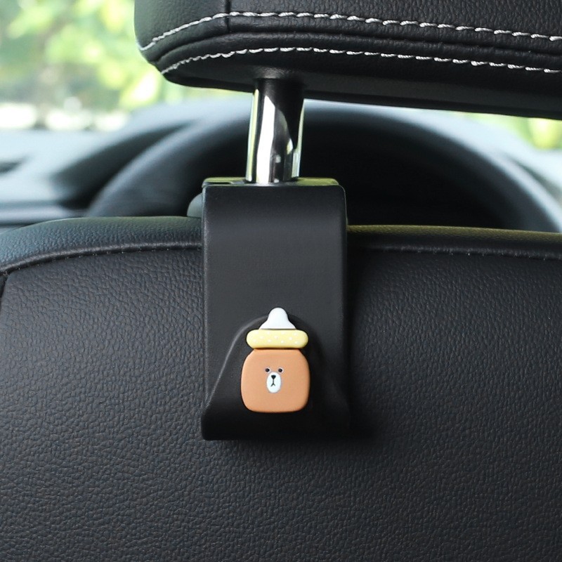 Gargancho de automóvil asiento interior de automóvil trasero multifuncional objeto invisible pequeño gancho de dibujos animados almacenamiento de automóviles artículos de decoración interior