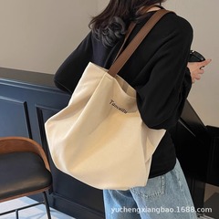 女性のための大容量キャンバスバッグ 2025 新しい韓国スタイル多用途怠惰なスタイルのショルダーバッグ学生クラスの通勤トートバッグ