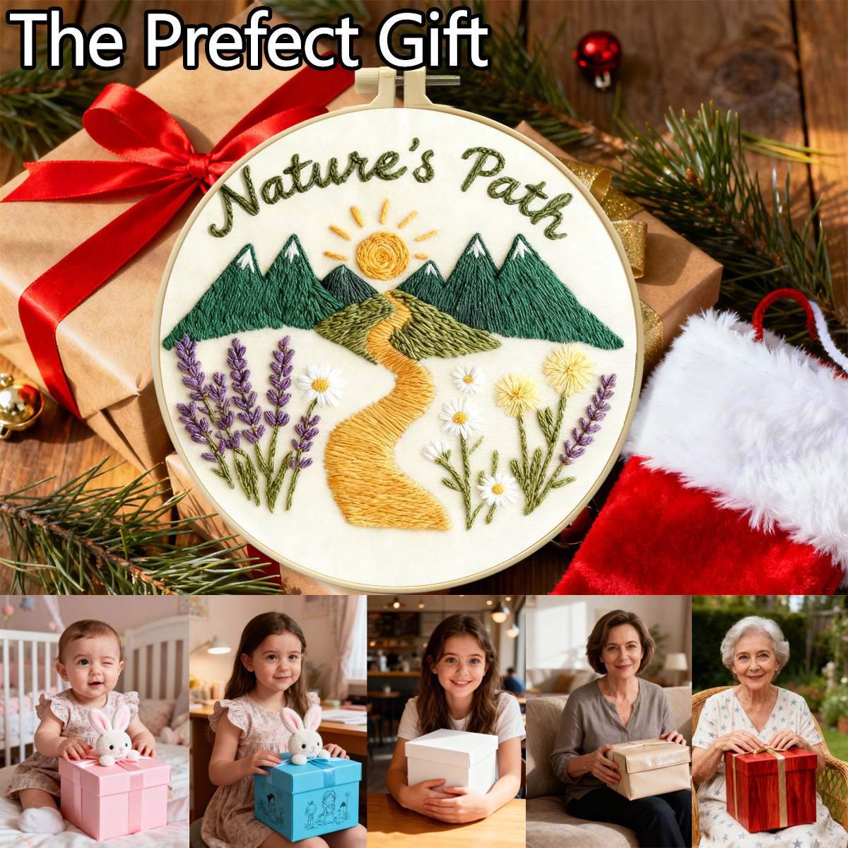 Transfronterizos originales frescos paquetes de materiales de bordado natural camino diy bordado a mano para principiantes adornos creativos