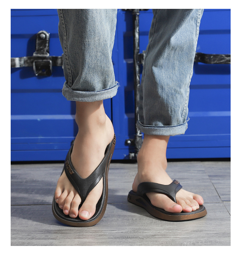 Pantofole personalizzate a spina di pesce per capispalla estivi sportivi casual Piedini con clip in PVC Sandali da spiaggia da uomo con fondo piatto_voghion.com