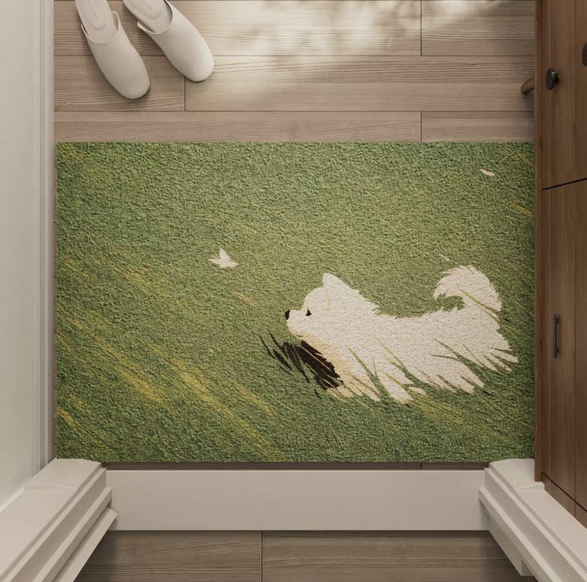 Grassland Small Animal Design Silk Loop Door Mat, Household Carpet, Entryway Dust Removal Non-Slip Foot Mat, Customizable Mat, Dropshipping Available