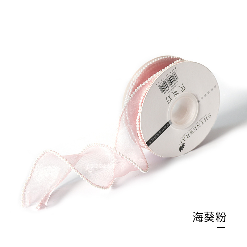 Cinta de embalaje para flores con perlas bilaterales, para regalos y ramos, fábrica al por mayor