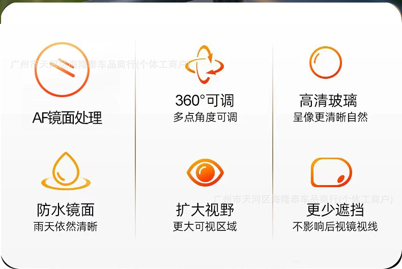 Truck Mirror, Rearview Mirror, Special Convex Mirror for Buses and Passenger Vehicles to Expand Visibility, Blind Spot Convex Mirror, Driving Auxiliary Mirror, Reversing Mirror