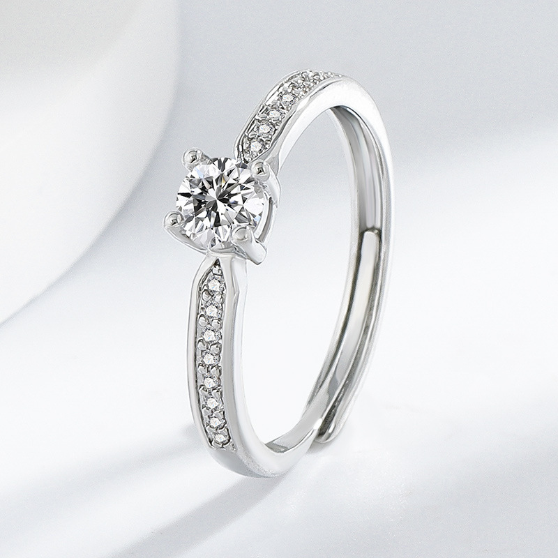 2025 New Style Light Luxury Fashion Simple Micro-inlaid Zircon Ring Women's Proposal Ring for Girlfriend Gift