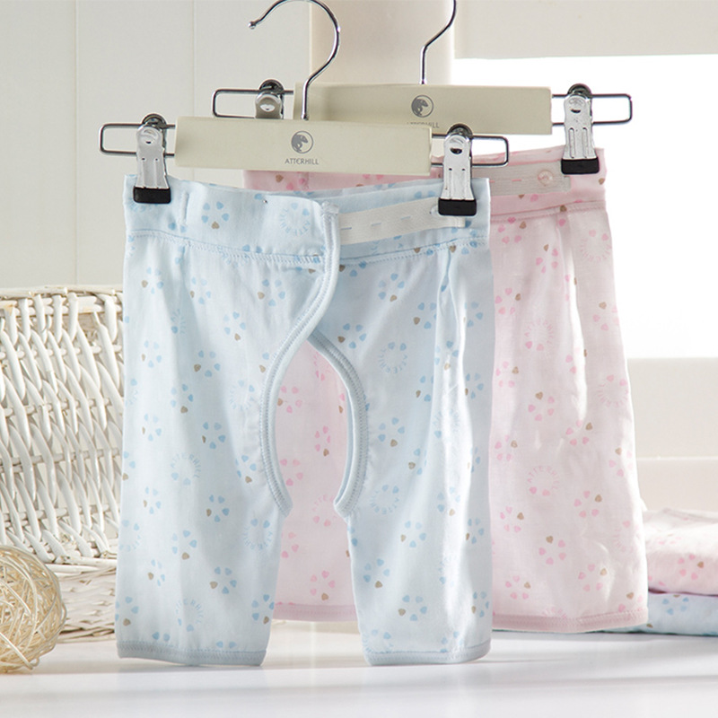 新生兒薄款長褲初生嬰兒純棉褲子寶寶紗布開裆褲52-73碼