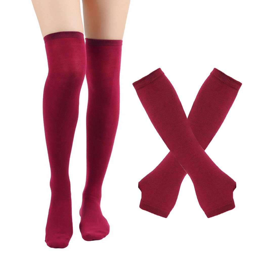 Mănuși cu dungi, șosete lungi peste genunchi, set de costume de petrecere pentru cosplay de Halloween SOC_voghion.com