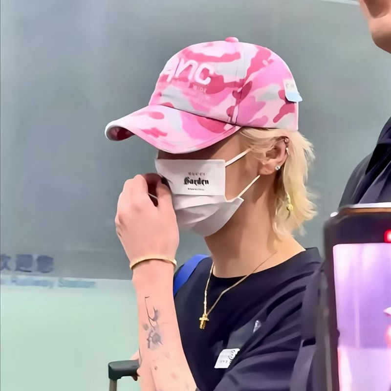 Lu Han con sombrero rosa camuflado sombrero de béisbol coreano sombrero padre-hijo amplio sombrero de lengua gorra 2025 image 3