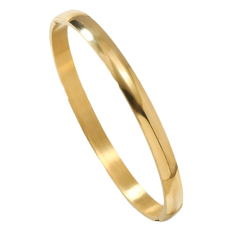 Pulsera de anillo de acero de titanio transfronterizo directo de fábrica mujer brillante hebilla esférica pulsera de tipo O simple joyería de acero inoxidable