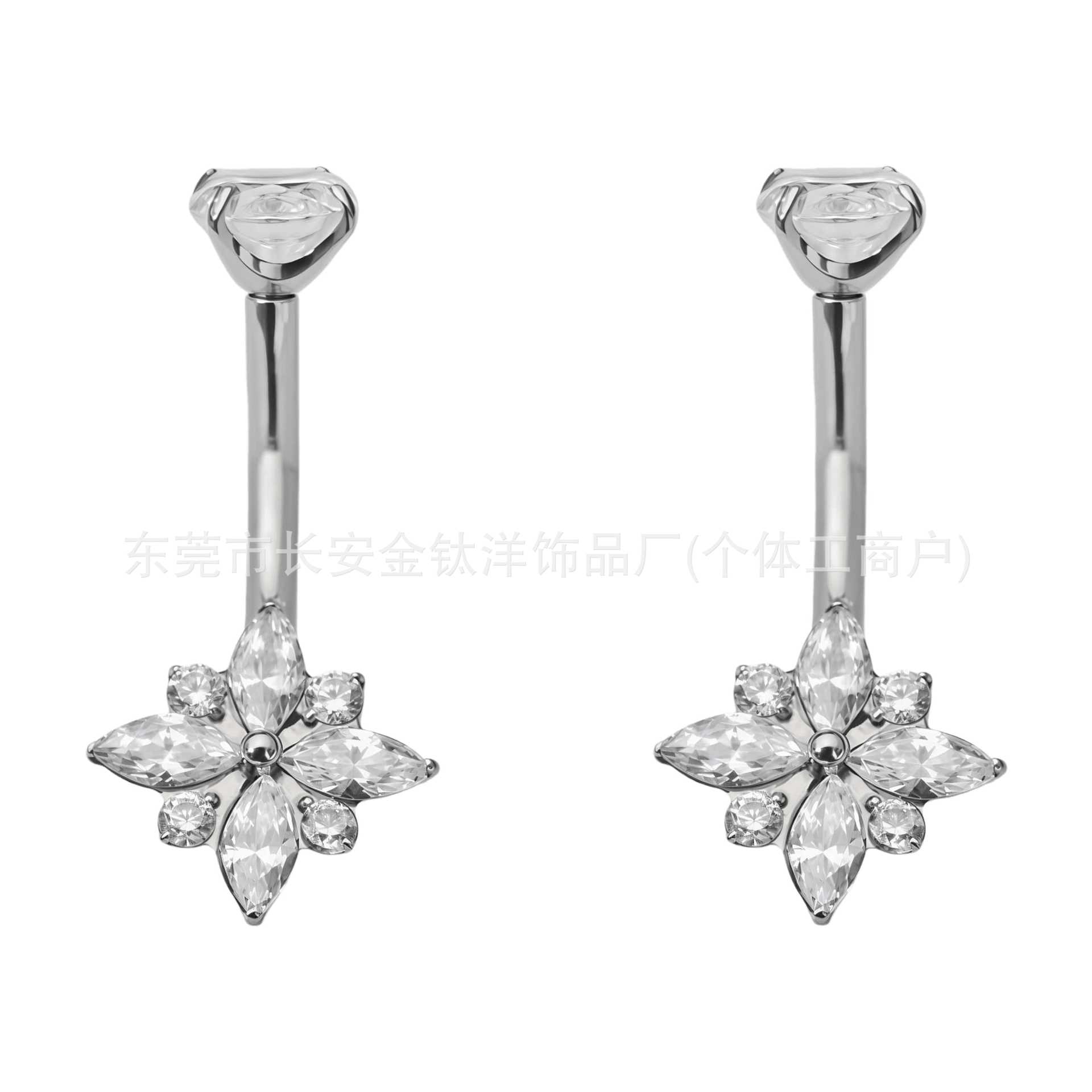 Pointed titanium steel lip stud product view