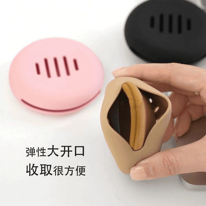 Caja de viaje de polvo de polvo, cubierta portátil y fácil de limpiar, caja de polvo de huevo de maquillaje de belleza, bolsa de maquillaje