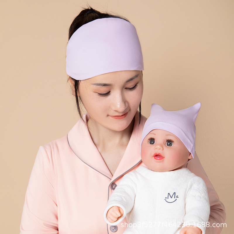 23 Seasons Parent-Child New Hexagon Stacking Hat Scarf Cotton Breathable Warm Baby Hat Postpartum Month-Old Hat