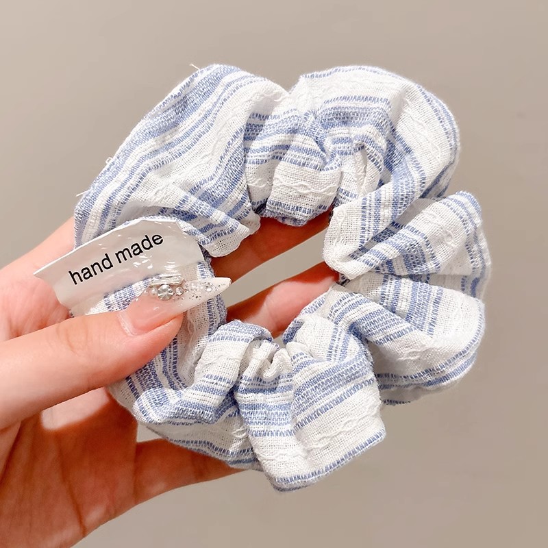 Corbata de pelo de intestino de lunares de crema grande coreana, gomas de goma de cola de caballo suaves para mujer, accesorios para el cabello de bola, accesorios para el cabello, cuerda para la cabeza