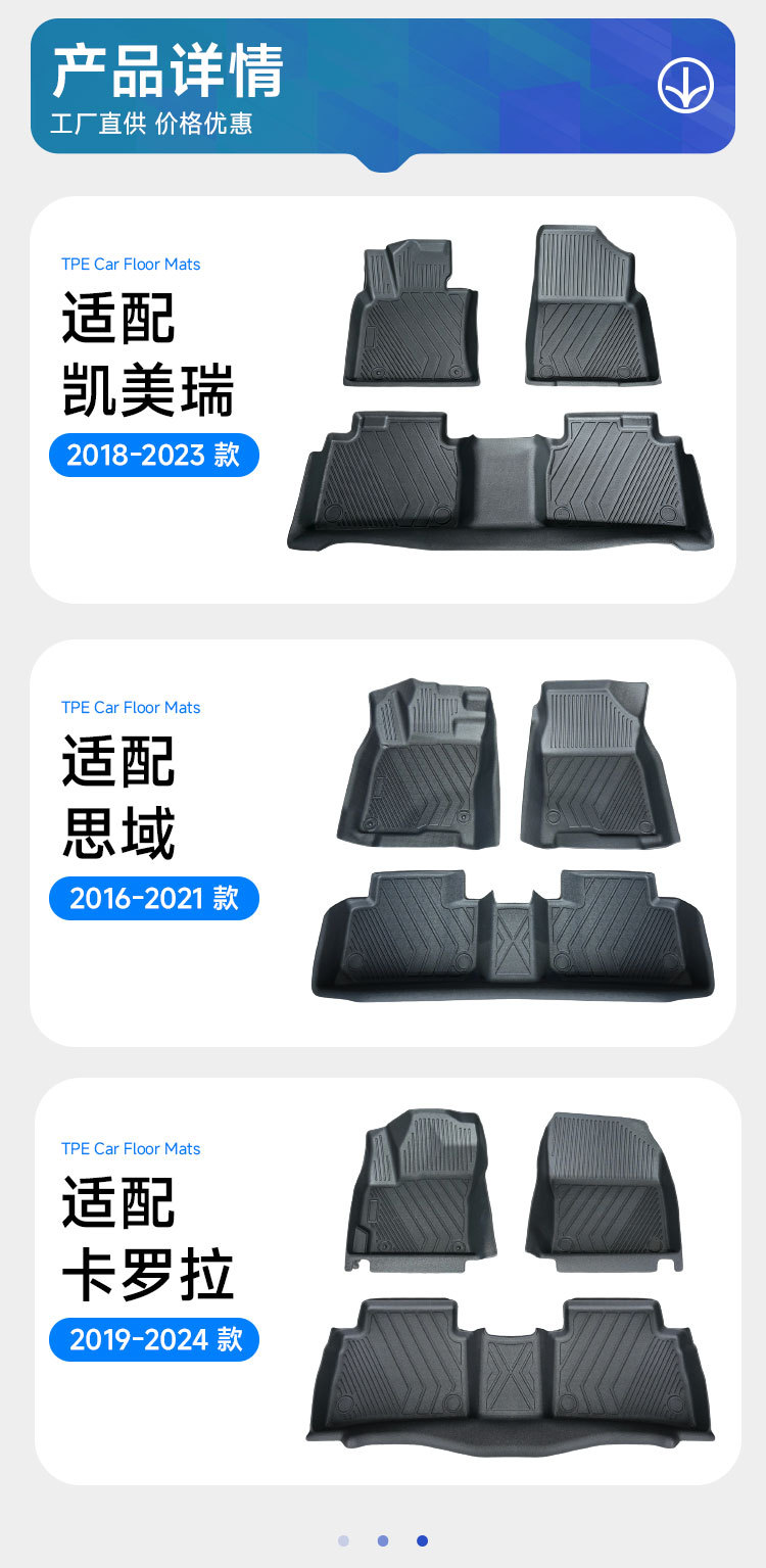 Commander TPE car floor mats, exclusively for cross-border sales, direct from the factory, environmentally friendly, odorless, safe, waterproof, easy to clean, and flame retardant