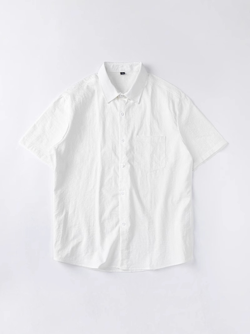 Verano nuevo estilo japonés casual camisa de manga corta camisa suelta para hombres camisa de verano para estudiantes blusa lisa todo fósforo