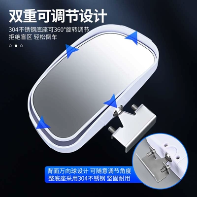 Large field of view rear view auxiliary mirror, Auxiliary Rearview Mirror Blind Spot