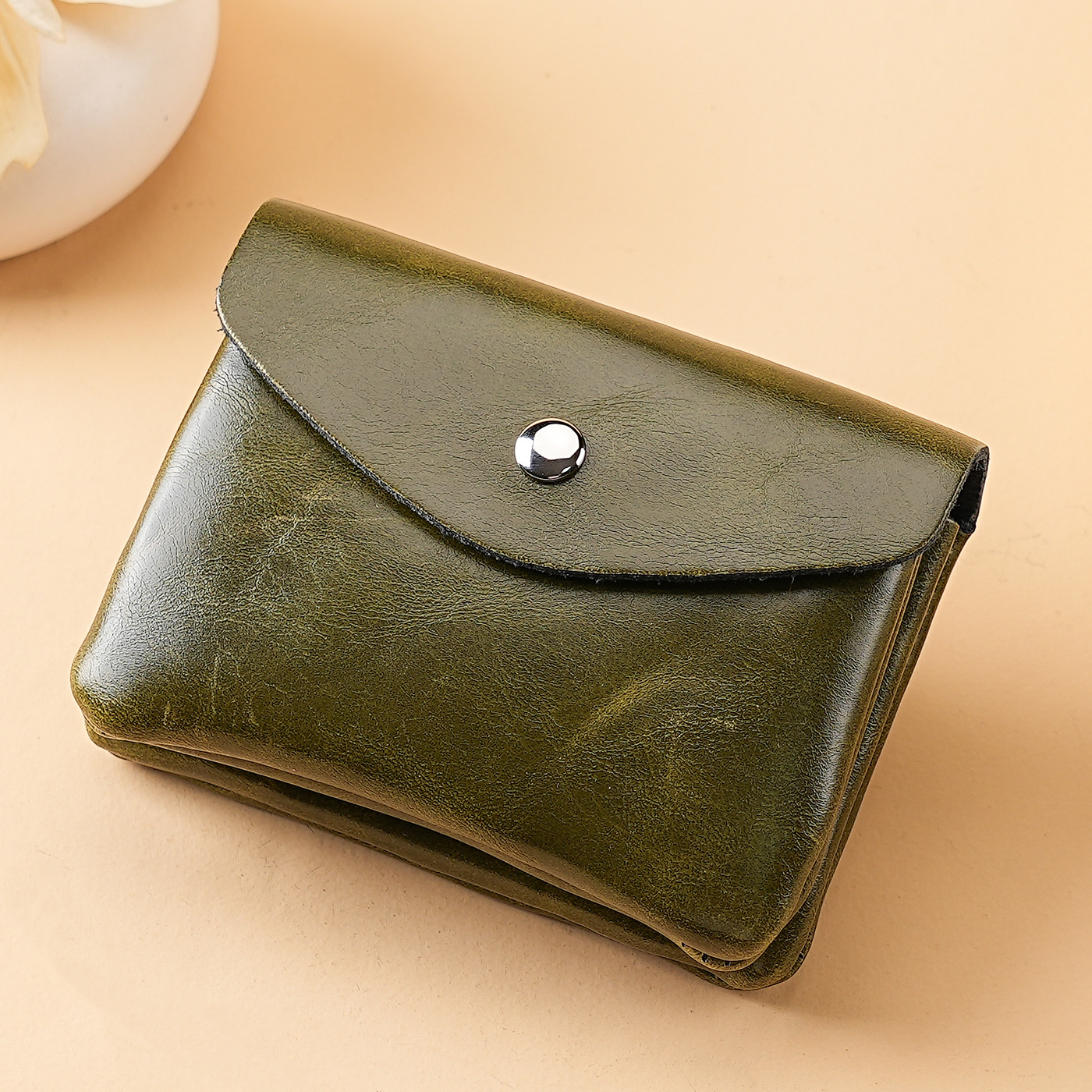 Monedero de cuero suave simple para mujeres, bolso de tarjetas multifuncional para mujeres, gran capacidad para colocar joyerías pequeñas, monedas, bolso de cuero suave