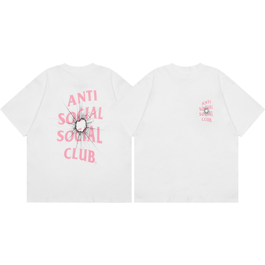 Versión correcta ASSC Club de dibujos animados relámpago impresión conjunta cuello redondo de los hombres Jersey pareja manga corta Camiseta moda