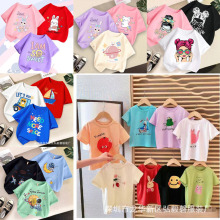 一件也是清仓处理价 儿童夏季卡通短袖t恤 5元童装地摊外贸货源