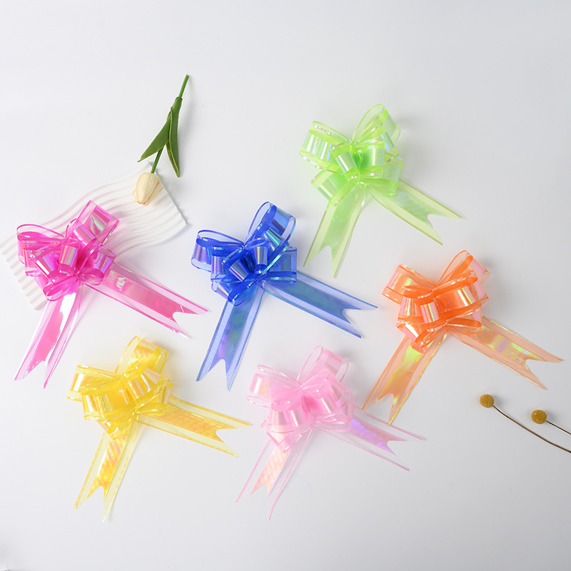 Cross-Border Nuevo 50 gran color Iris patrón tejido hilo de nieve dibujado a mano flor regalo embalaje arco dibujado flor cinta