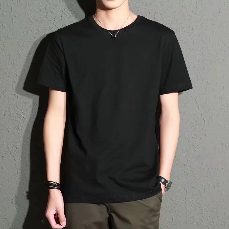Round Neck Slim-fit Short-sleeved T-shirt Men's Summer Ultra-thin Breathable All-match T-shirt Men's Loose Quick-drying Elastic