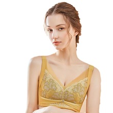 2024新款内衣女薄棉杯刺绣无钢圈养护调整文胸收副乳防下垂内衣