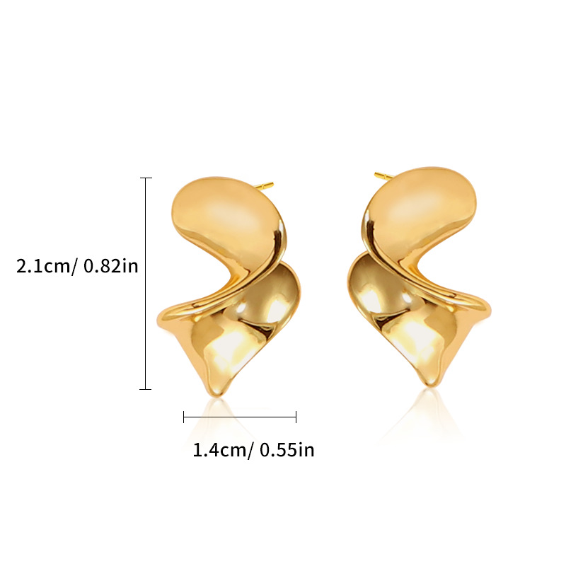 hot-sale-copper-plated-true-gold-color-geometric-twist-irregular-earrings-fashion-commuter-high-ins-style-niche-womens-earrings