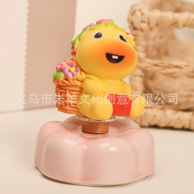 Desktop Ornament, Gift for – Car ornaments - back-flower-basket-lulu-pink-base