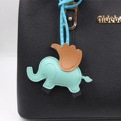 個性原創小飛象皮製掛件箱包裝飾繩 錢包配飾書包皮革汽車鑰匙扣
