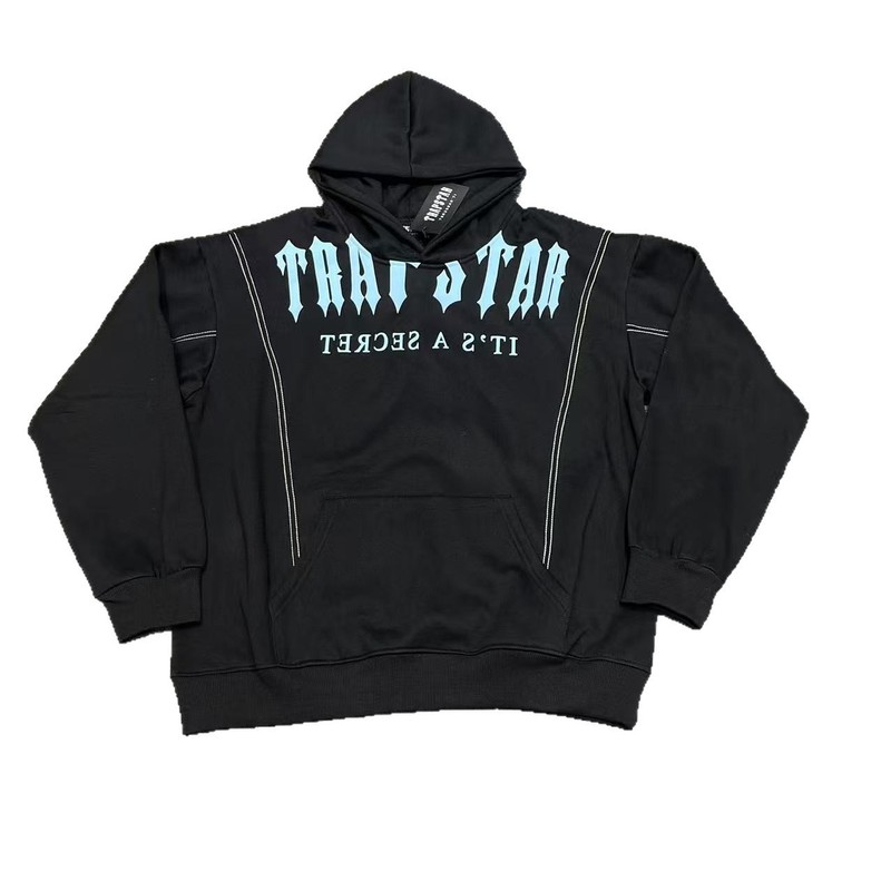 跨境25ss新款Trapstar街头绣花字母连帽机能卫衣宽松卫裤加绒套装|undefined