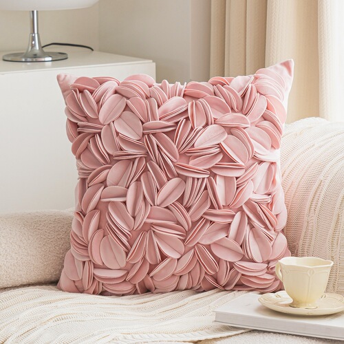 Internet celebrity ins style pink flower pillowcase high-value home good things office sofa pillow cushion