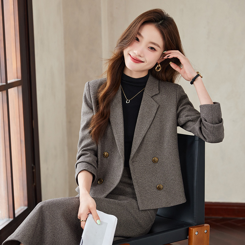 New women's suit jacket, sophisticated and elegant professional formal suit skirt, autumn workwear