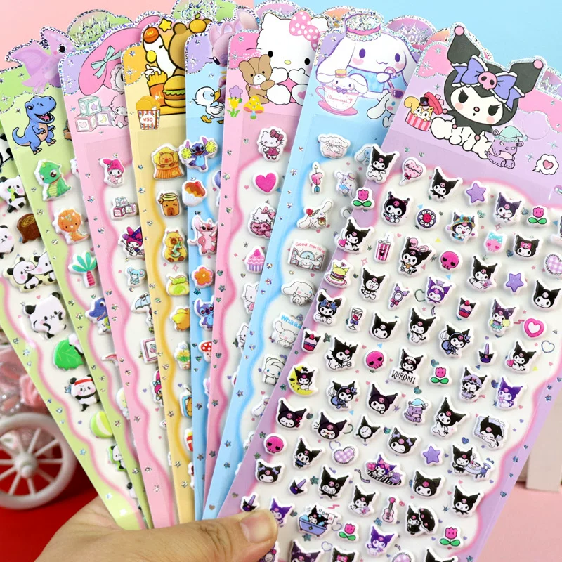 Sanrio, детский мультяшный динозавр, наклейка, панда