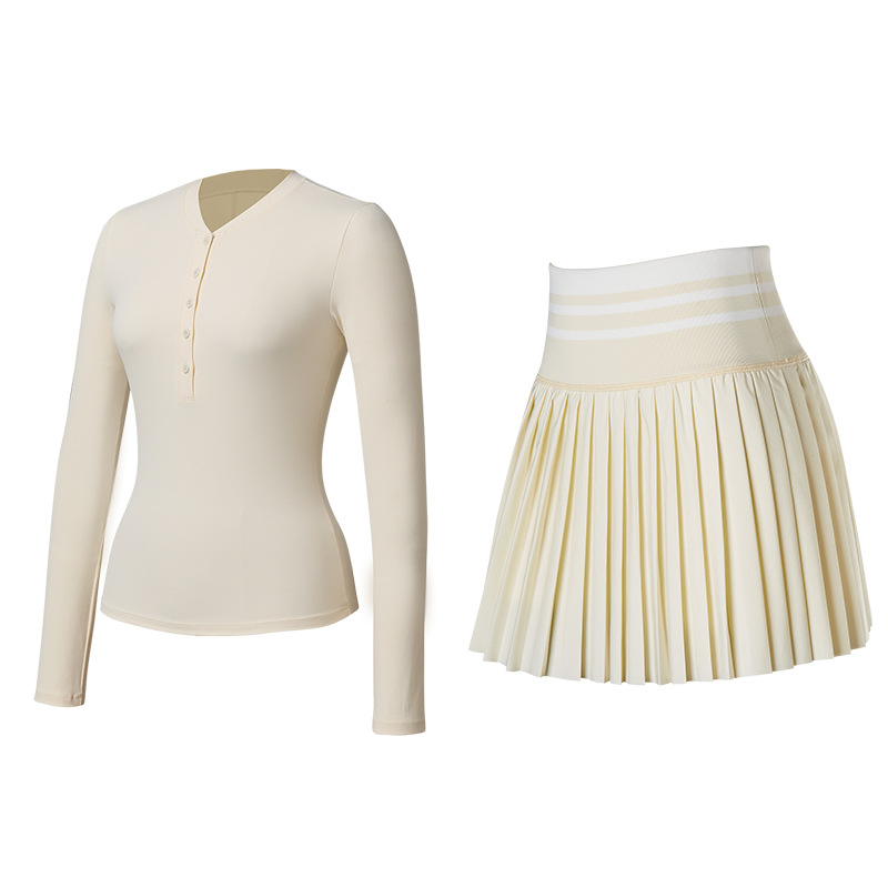 [Set] ropa de yoga de mangas largas, ropa de acondicionamiento físico para mujeres que corren al aire libre, entrenamiento de Pilates ventilado, chaqueta Henry