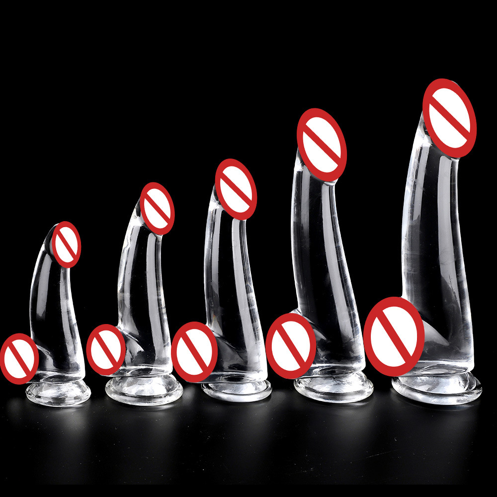 Snailage nuevo cristal transparente Cinta Blanca huevo simulación pene consolador femenino productos sexuales plug anal