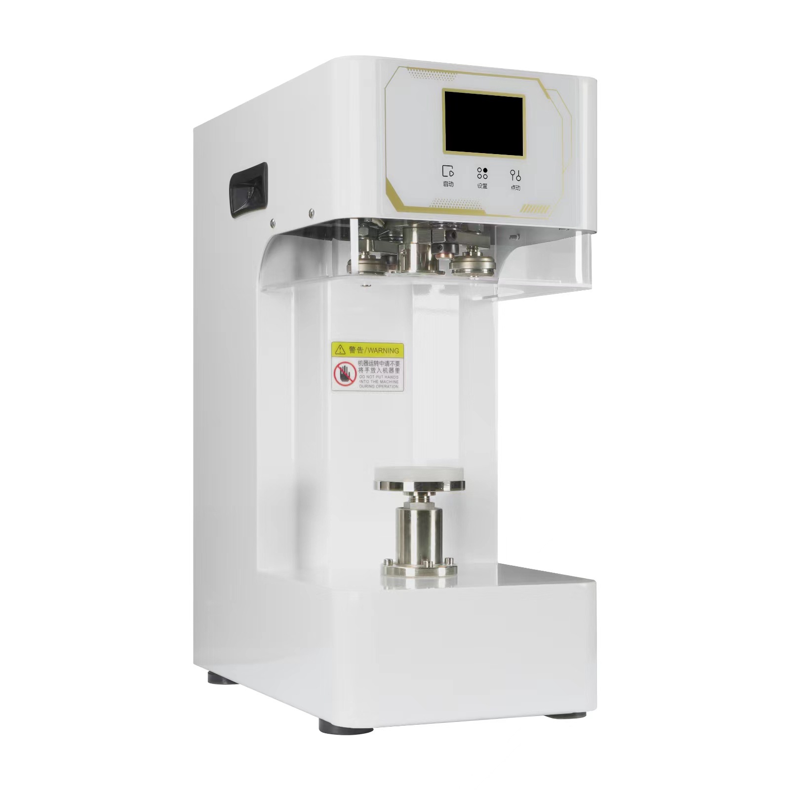 Máquina de sellado de tazón de papel comercial, caja de almuerzo frita, máquina de tapa de tazón redondo de aluminio, caja de comida rápida, máquina de sellado de latas de tapa fácil de tirar