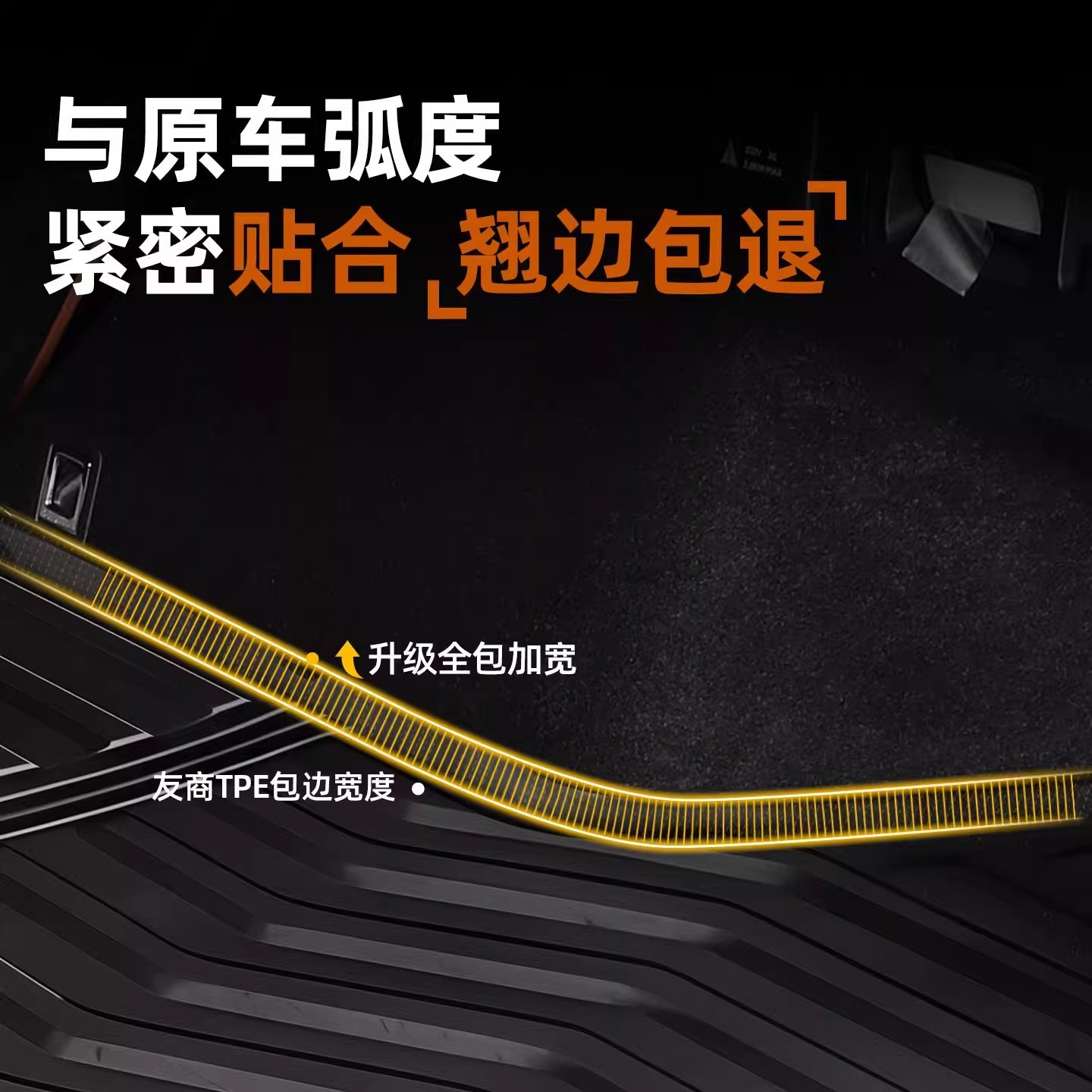 Suitable for Aito M9/M7 Trunk Mat, Tpe Waterproof and Wear-Resistant Protective Mat, Car Interior Decoration Accessories