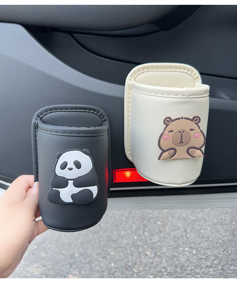 New cartoon car door cup holder, car storage organizer, portable large-capacity drink holder for electric vehicles