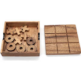 XO三连井字棋tic tac toe休闲对战桌游儿童益智木制玩具对战棋