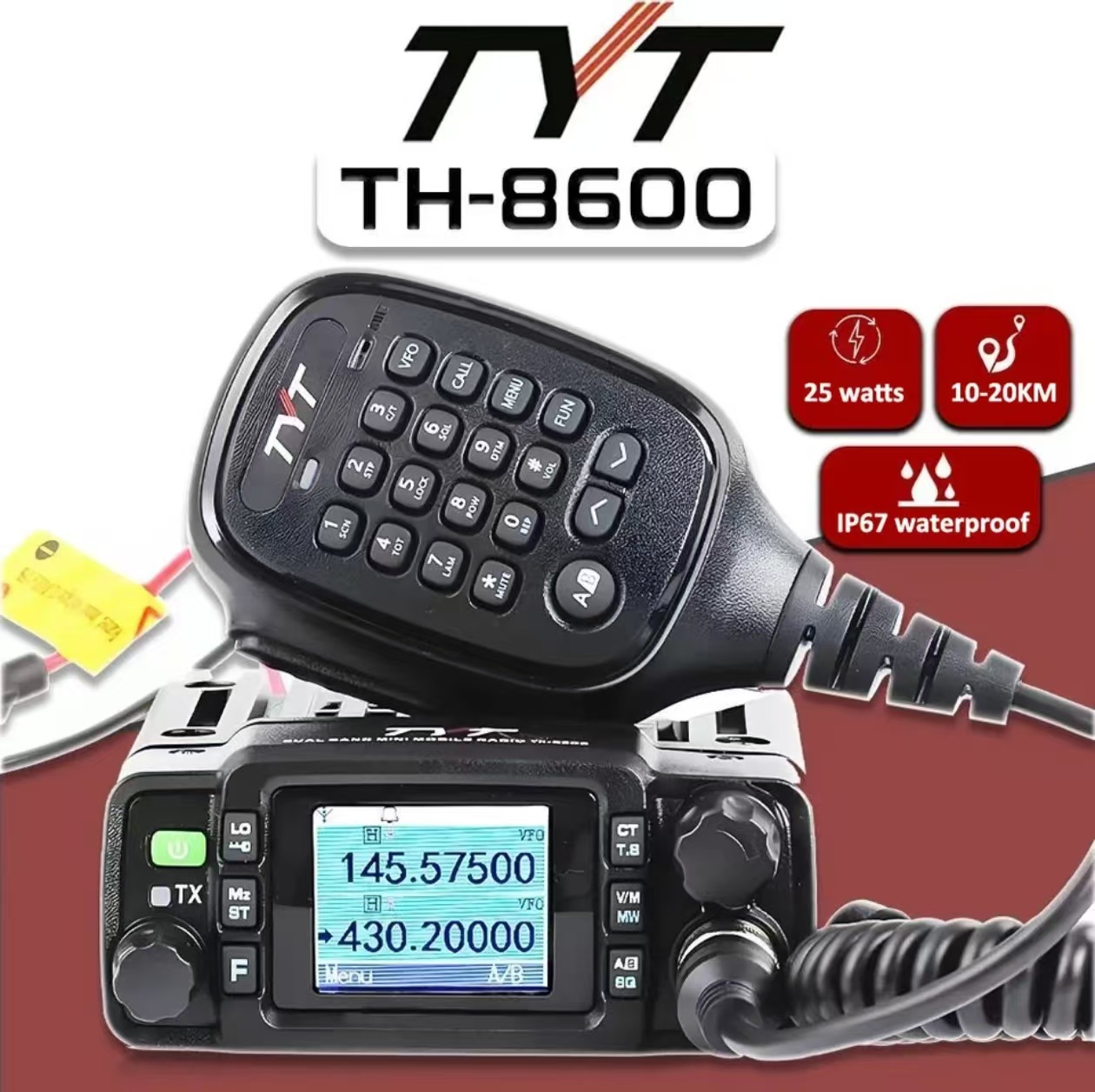 TYT TEITONG TH - 8600 UV de doble segmento de doble pantalla FM intercomunicación 25W IP67 impermeable comercio exterior