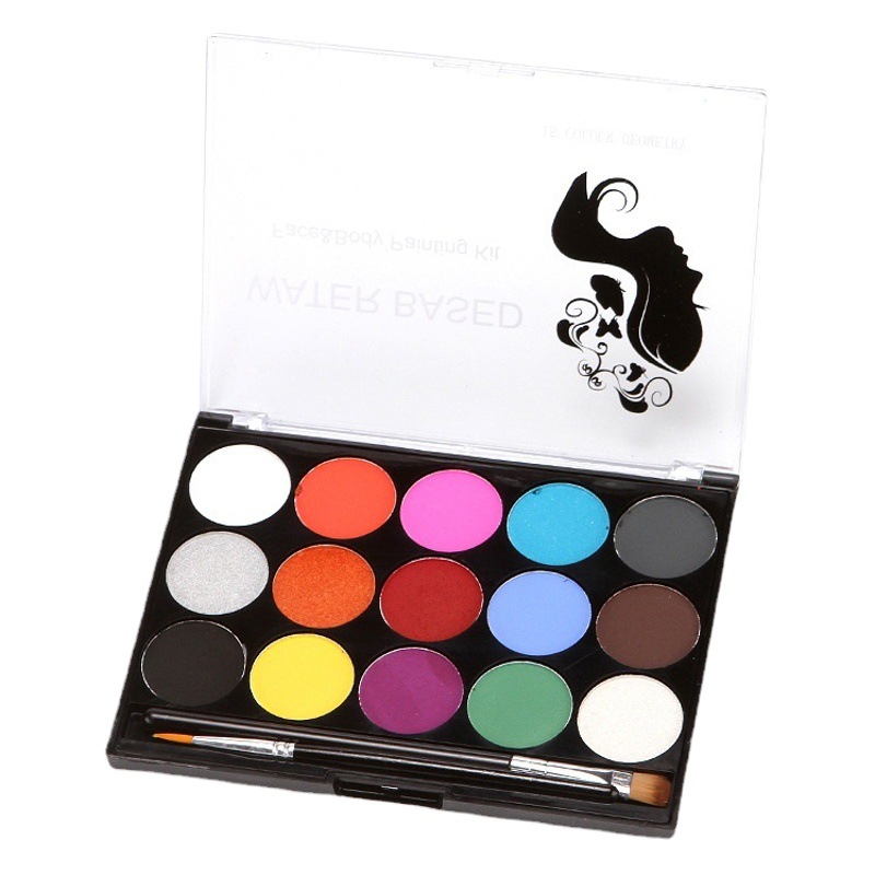 Nuevo 15-color soluble en agua color de la cara Copa del Mundo color de la cara pintura de Halloween pintura de la cara crema corporal de secado rápido