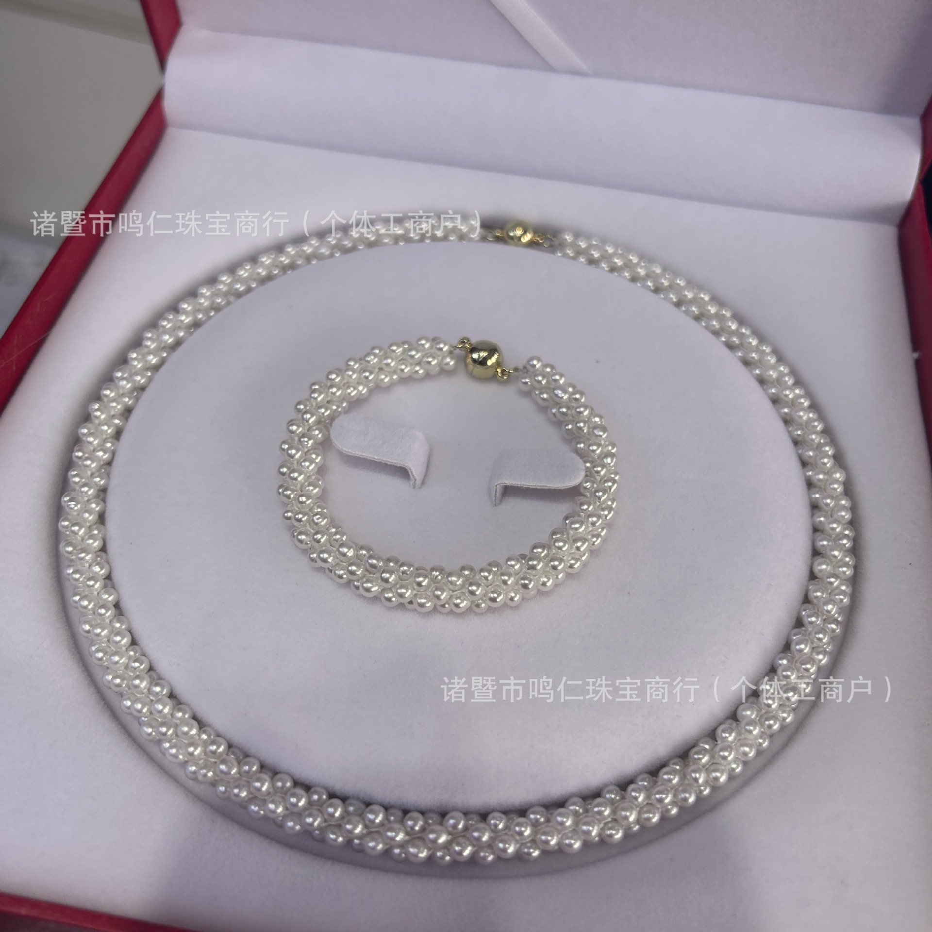 ZHUJI 천연 담수 진주 3-4MM 거의 둥근 강한 빛 멀티 구슬 손으로 짠 애벌레 목걸이 팔찌
