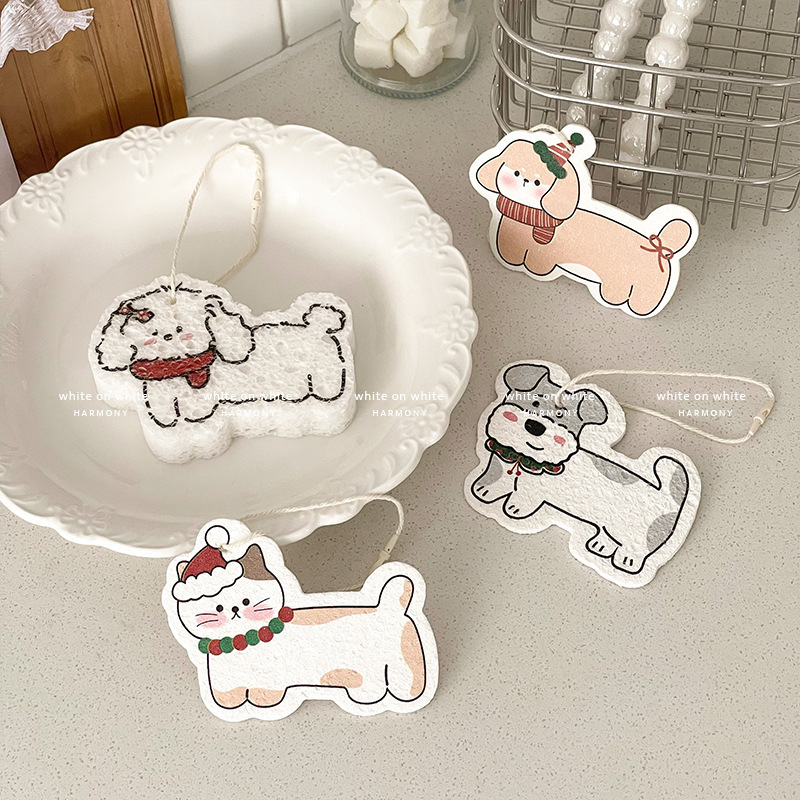 Wood pulp cotton dishwashing kitchen sponge compressed dishwashing cleaning sponge sponge brush decontamination magic scouring pad